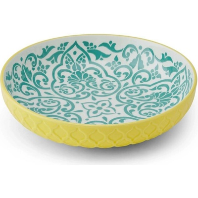Mikasa Kameninová miska Coupe se žluto-modrým geometrickým vzorem 21 cm MKPBOWLS41