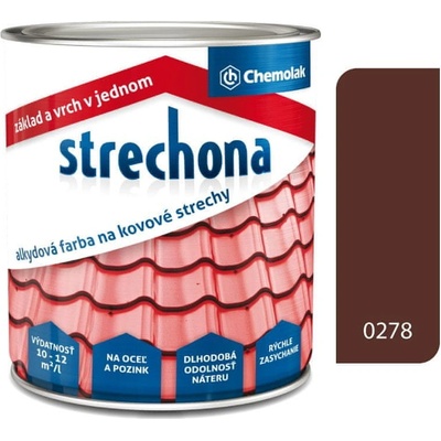 Strechona farba na strechy 0278 hnedá 2L