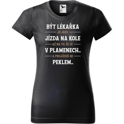 DOBRÝ TRIKO Dámské tričko s potiskem Být lékařka Ebony grey