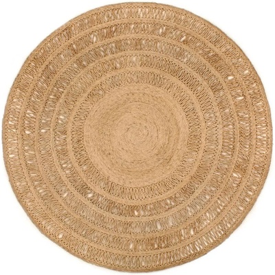 vidaXL Ръчно плетен килим, юта, 180 см, кръгъл (344956)