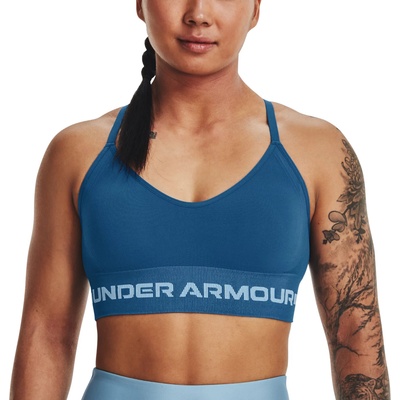 Under Armour Сутиен Under Armour UA Seamless Low Long Bra Син Velikost XS