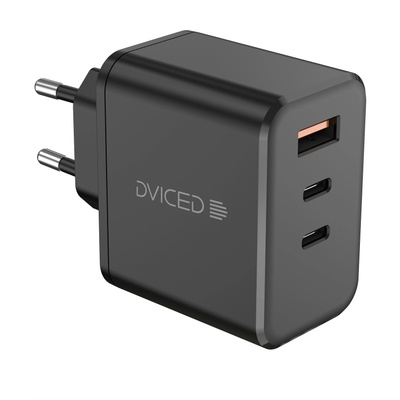 DVICED Wall charger 65W GaN 1 USB-A, 2 USB-C EU - Black (DV221012)