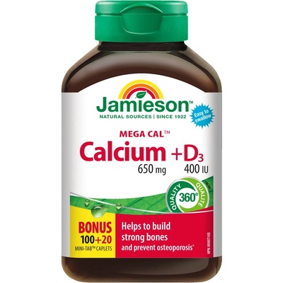 Jamieson Mega Cal Calcium 650 mg + D3 400 I.U. 120 tabliet