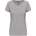 Kariban V-NECK K3015 / Дамска еластична тениска с къс ръкав - светлосив хедър M (203015u4902)