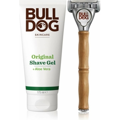 Bulldog Original Razor and Spare holiaci strojček + náhradné hlavice 2 ks + Bulldog Original Shave Gel gél na holenie pre mužov 175 ml kozmetická sada