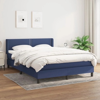 vidaXL Боксспринг легло с матрак, синьо, 140x200 см, плат (3129639)