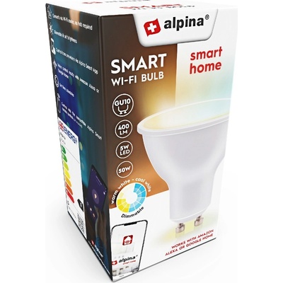 ALPINA Múdra žiarovka LED WIFI biela stmievateľná GU10