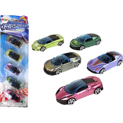 Lean Toys Súprava farebných autíčok 5ks.