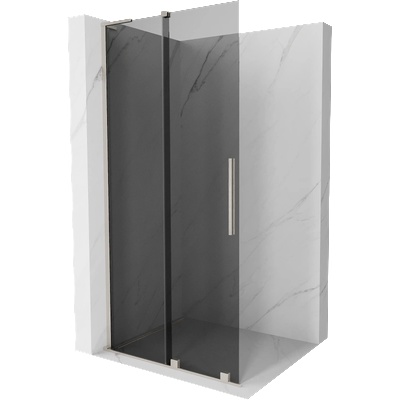 Mexen Velar L плъзгаща се душ стена Walk-in 120 x 200 см, графит 8 мм, четкан никел - 871-120-003-43-97 (871-120-003-43-97)
