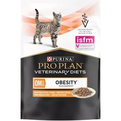 PRO PLAN Veterinary Diets PRO PLAN Ветеринарни диети OM St/Ox Храна за котки с пилешко месо за контрол на затлъстяването 85 г