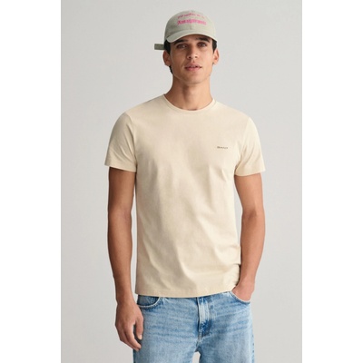 Gant tričko Contrast Logo SS T-Shirt hnedé
