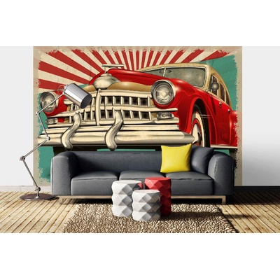 DIMEX ART Самозалепваща се флизелинова фототапета винтидж ретро кола 375 x 250 см