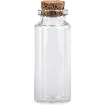 Skleněná lahvička s korkem 30x70 mm transparent 12 lahv.