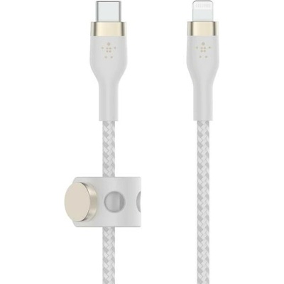 Belkin BOOST CHARGE™ Lightning/USB-C kabel, 3m, bílý - odolný PRO Flex