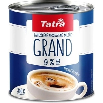 Tatra Grand Zahuštěné neslazené mléko 9% 310 g – Zbozi.Blesk.cz