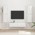 vidaXL Комплект ТВ шкаф 6 бр. Лъскаво бяло Инженерна дървесина (3409127)