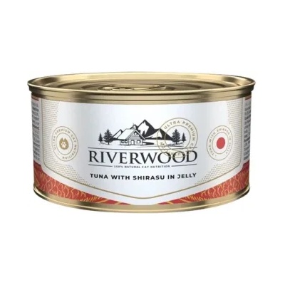Riverwood - Висококачествена консервирана храна за котки над 1 година, с риба тон с ширасу в желе, 85 гр. / 3 броя