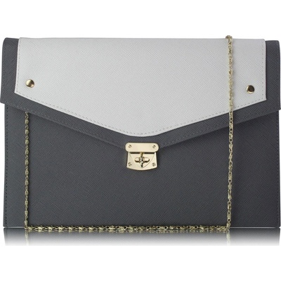 LS Fashion kabelka psaníčko LSE00276 šedo-bílé