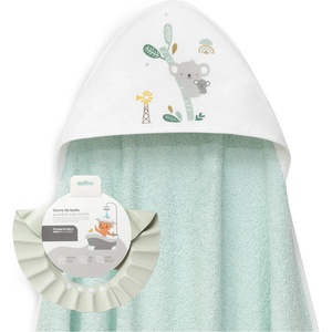 Interbaby Бебешка хавлия и козирка Interbaby - Granja Koala, 100 х 100 cm, зелена (01277-03) - baby