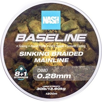 Nash Splietaná Šnúra Baseline Sinking Braid Camo 1200 m 0,28 mm 13,6 kg