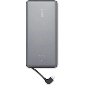 JOYROOM Външна батерия/power bank/ Anker PowerCore+ 10000 Pro, 10000mAh, черна, 1x Lightning порт, 1x Lightning вграден кабел (A1233H11)