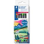 STAEDTLER Акварелни флумастри Staedtler DJ, двувърхи, 6 цвята, EUROPE (34188-А-EUROPE)