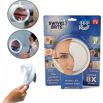 Swivel Brite kozmetické zväčšovacie zrkadlo LED