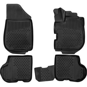 LEMENT Element 3D rubber floor mats suitable for Renault Logan/MCV II | 100% custom-fit all-weather floor mats made of TPE, high edge, waterproof, non-slip, odorless - DACIA (DACIA)