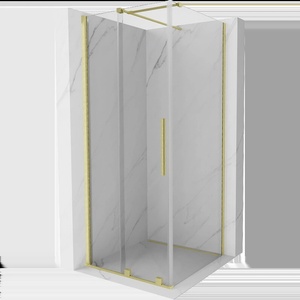 Mexen Velar плъзгаща се душ кабина 90 x 90 см, прозрачна, златна четкана (871-090-090-01-55)