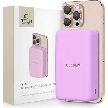 Tech-Protect Външна батерия с MagSafe 15W от Tech-Protect PB12 LifeMag 20 000 mAh - Лилав (5906302375813)