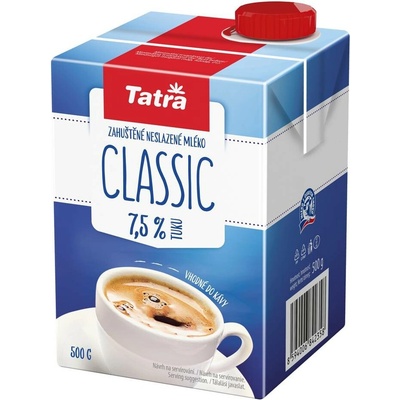 Tatra Classic Zahuštěné neslazené mléko 7,5% 500 g