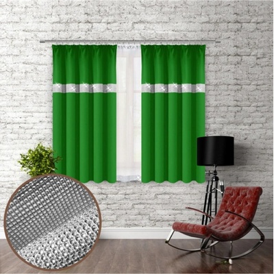 Mondo Italia Záves na riasiacej páske so zirkónmi 140x160 cm zelený Zelená 140x160 cm