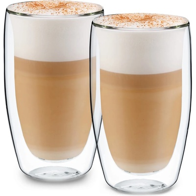 Klarstein Glaswerk Carajillo, термо чаши с двойно стъкло, 450 ml, ръчно изработени, боросиликатни стъкла (-)
