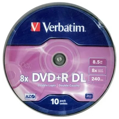 Verbatim 43666 празен DVD диск 8, 5 GB DVD+R DL 10 броя (43666)
