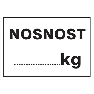 Značka Nosnost, hliník, 210 × 297 mm BZ AET04
