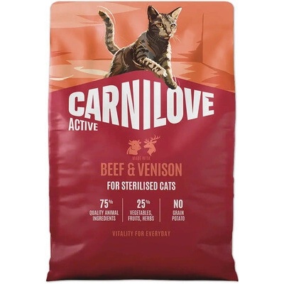 Carnilove ACTIVE Cat Dry B&V Sterilised hovädzie mäso zverina 2 kg