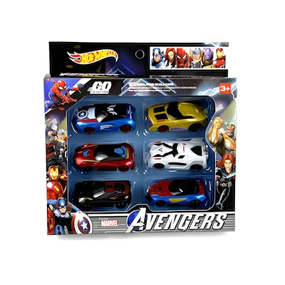 Комплект 6 бр. метални коли AVENGERS с Pull Back механизъм 707С-1