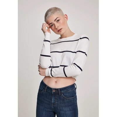 Urban Classics Дамска къса блуза в бяло Urban Classics Ladies Short Striped SweaterUB-TB2616-01289 - Бял, размер XL