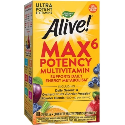 Nature's Way Alive! Max6 Daily Multi | No Iron [90 капсули]