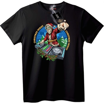 NOONEBRAND Тениска Санта DJ Коледна Нощ - 2XL, Black