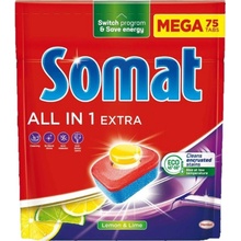 Somat All in 1 Extra Lemon & Lime tablety do umývačky riadu 75 ks 1245 g