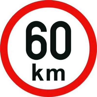 Samolepící štítek 60 km