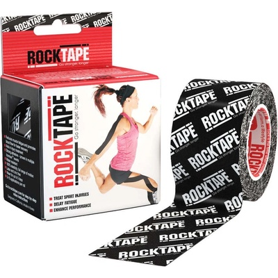 RockTape Kineziologický tejp Design Black Logo 5 cm x 5 m