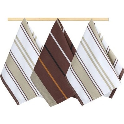 Bellatex utěrky Hnědobéžový proužek 3ks 50x70cm