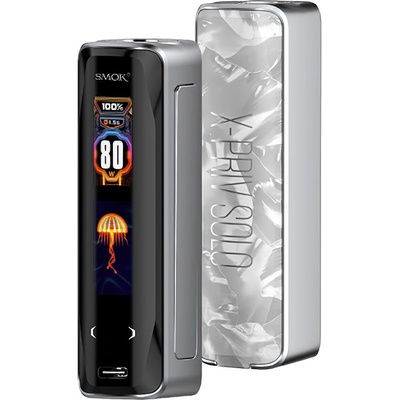 Smoktech X-PRIV Solo 80W Grip Full Kit Silver Lines