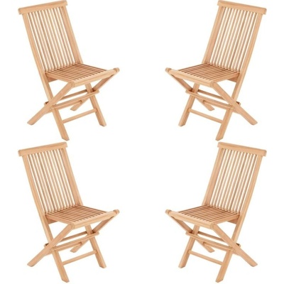 Divero 33137 Skládací židle z týkového dřeva 4 kusy