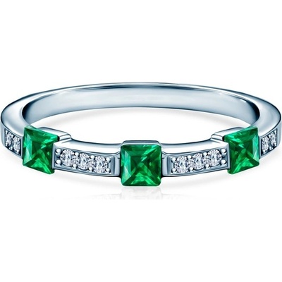 Savicki Prsteň biele zlato smaragdy diamanty SAVP5111SZM