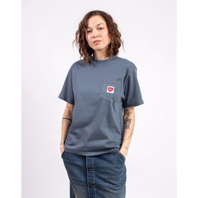 Carhartt WIP W' S/S Pocket Heart T Shirt Cozy Blue Red