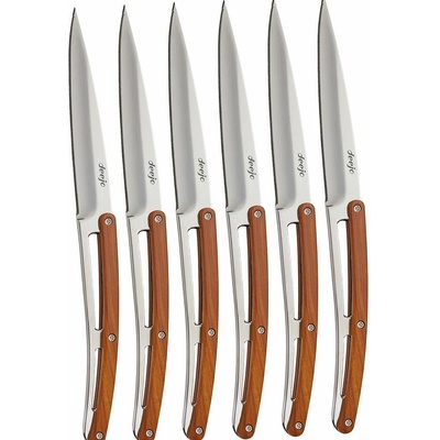 Deejo 6AB505 sada 6 příborových nožů Table vysoký lesk coralwood zubaté ostří