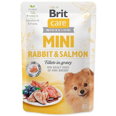 Brit Care Dog Mini Rabbit & Salmon fillets in gravy 85g